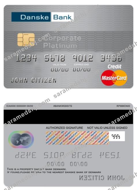 Denmark Danskebank credit corporate platinum mastercard